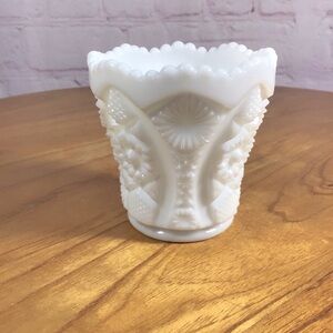 Vintage Imperial Glass White Milk Glass Bellaire Toothpick Holder